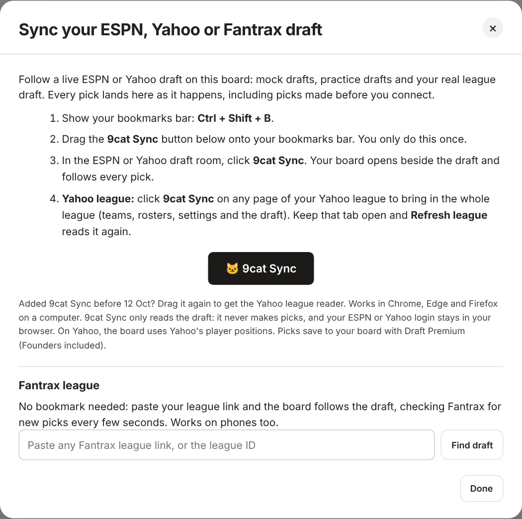 9cat: follow your draft room live